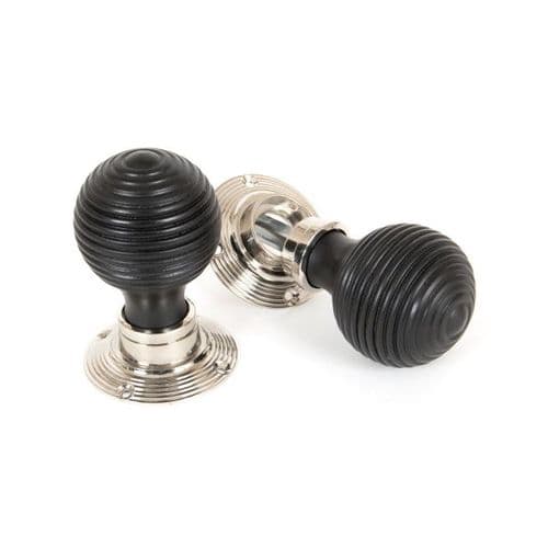 From The Anvil Ebony Wood Beehive Mortice/Rim Door Knob - Pair - 83634