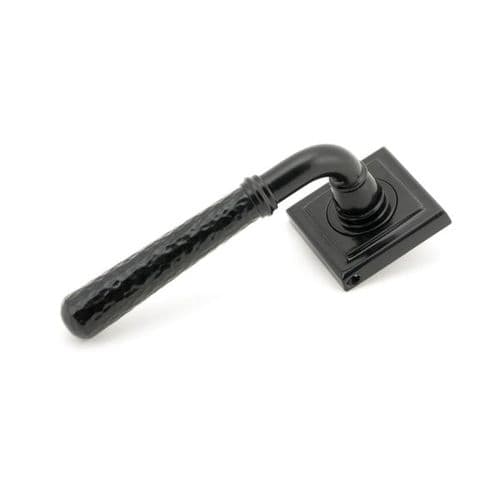 From the Anvil Hammered Newbury Door Handle on Square Rose - Pair - 45654