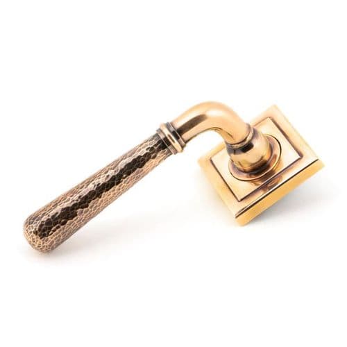 From the Anvil Hammered Newbury Door Handle on Square Rose - Pair - 46076
