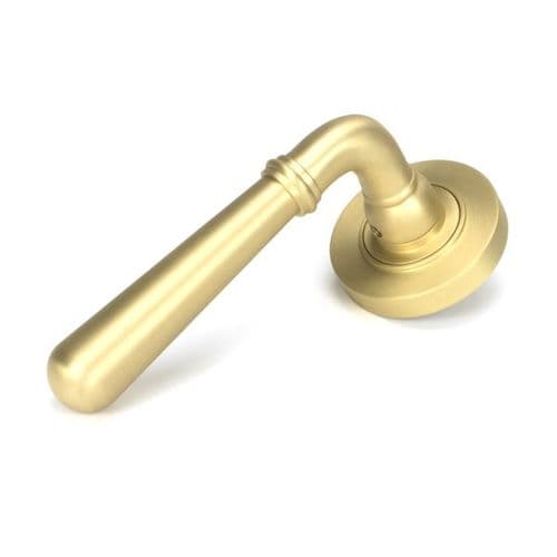 From the Anvil Newbury Door Handle on Plain Rose - Pair - 50853