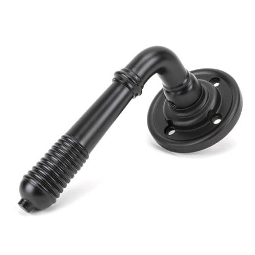 From The Anvil Reeded Door Handle on Rose - Pair - 83957