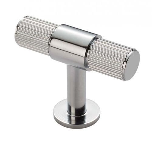 FTD711CP Carlisle Brass Line T-Bar Knob Cabinet Pull - Polished Chrome