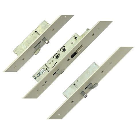 Fullex XL Latch, 3 Hooks, 2 Anti-Lift Pins, 2 Rollers, Double Spindle, Flat 44mm White 45mm B/S