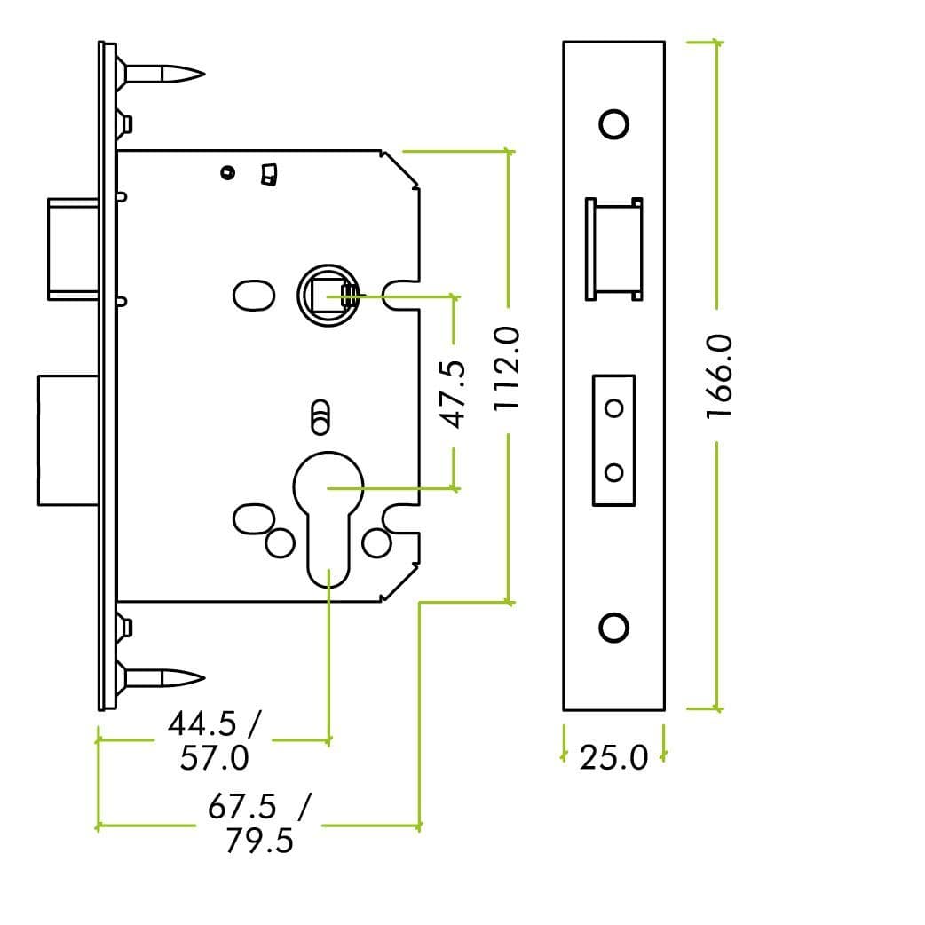 HMO Door Thumbturn Lock Kit Option 12 Black