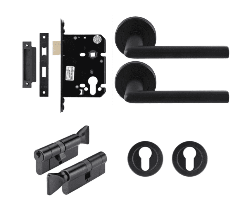 HMO Door Thumbturn Lock Kit - Option 4 - Black