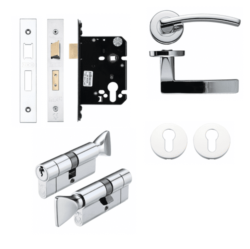 HMO Door Thumbturn Lock Kit - Option 4 - Polished Chrome