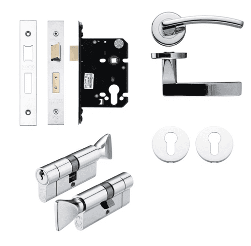HMO Door Thumbturn Lock Kit - Option 4 - Polished Chrome