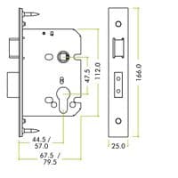 HMO Door Thumbturn Lock Kit - Option 5 Black