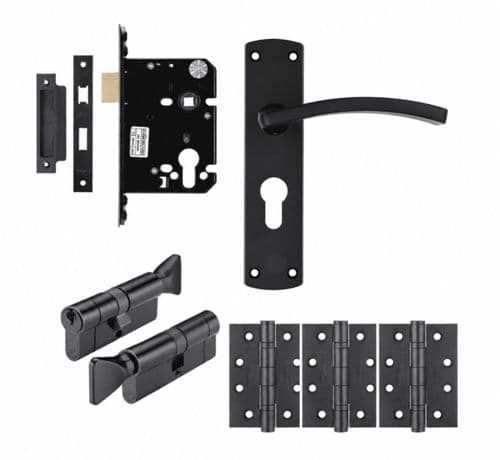 HMO Fire Door Thumbturn Lock Kit - Black - Option 13