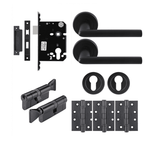 HMO Fire Door Thumbturn Lock Kit - Black - Option 3