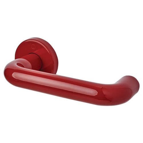 Hoppe AR600 RAL F3003 Lever On Rose Nylon Handle - Rouge Red - Pair