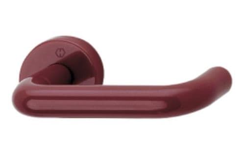 Hoppe AR600 RAL F3005 Lever On Rose Nylon Handle - Wine Red - Pair