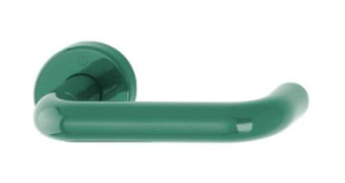 Hoppe AR600 RAL F6016 Lever On Rose Nylon Handle - Turquoise Green - Pair
