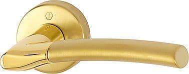 Hoppe Bergen Lever Handle - Pol/Satin Brass 3004656