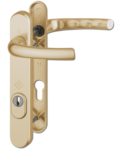HOPPE Door Furniture PAS24 Atlanta 92mm Centres 122mm Screw Centres - Gold