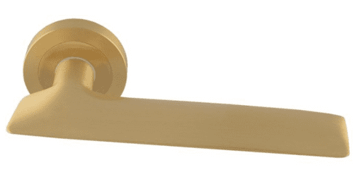 Hygge Due Lever On Round Rose - HYD5SB - Satin Brass