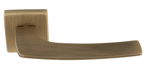 Katana Lever On Concealed Fix Push-on Square Rose - EUL120AB - Antique Brass