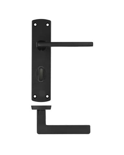 Leon Lever On Bathroom Backplate ZPA013-MB - Matt Black Finish