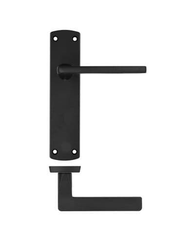 Leon Lever On Latch Backplate ZPA012-MB - Matt Black Finish