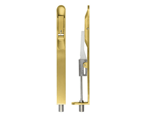 Lever action flush bolt - 20mm x 200mm Radius - Satin Brass - ZAS03R-PVDSB