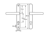 Lever Lever UPVC Multipoint Door Handles - 92mm PZ Sprung 210mm Screw Centres