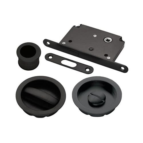Manital Sliding Door Lock Set - Matt Black - ART55BMB