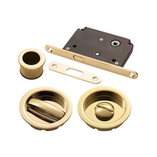 Manital Sliding Door Lock Set - Polished Brass - ART55BPB