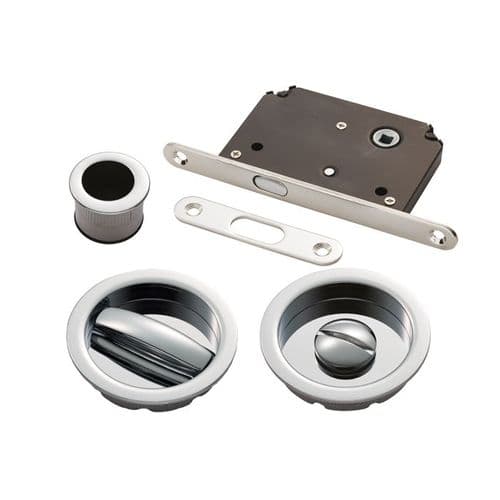 Manital Sliding Door Lock Set - Polished Chrome - ART55BCP