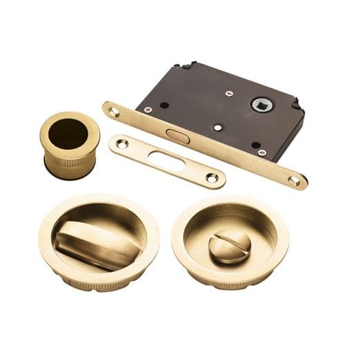 Manital Sliding Door Lock Set - Satin Brass - ART55BSB
