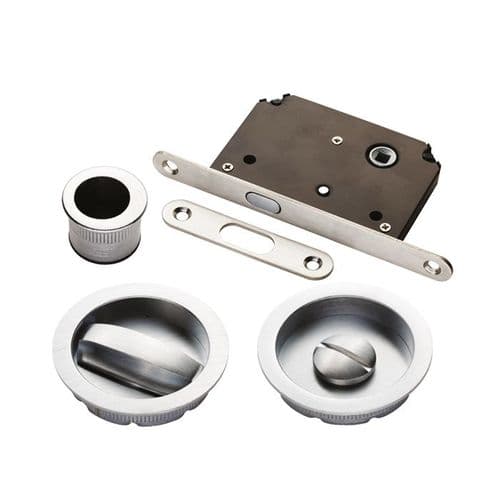 Manital Sliding Door Lock Set - Satin Chrome - ART55BSC