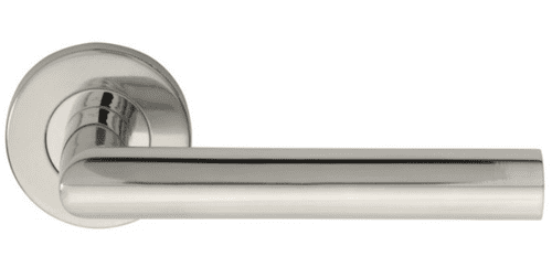 Mitred Round Bar Lever On Sprung Rose - CSL1192BSS - Bright Stainless Steel