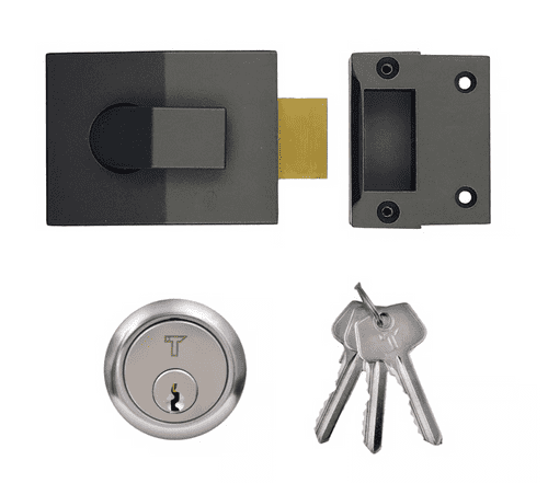 Modern Style Deadbolt Nightlatch - Surface Mounted Rim Deadbolt