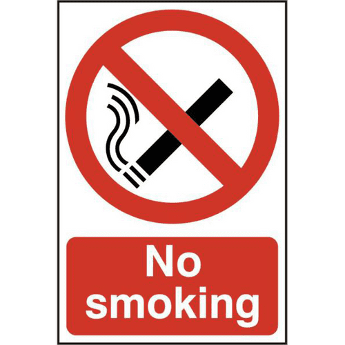No Smoking Sign 200mm x 300mm PVC Self Adhesive Sign