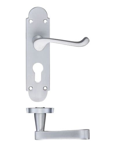Oxford Lever On Euro Plate - Satin Chrome - PR011EPSC