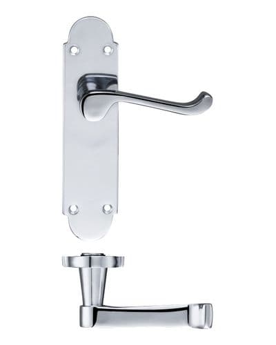 Oxford Lever On Latch Plate - Polished Chrome