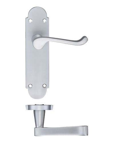 Oxford Lever On Latch Plate - Satin Chrome