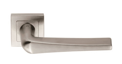 Plaza Designer Lever On Sprung Square Rose - SSL1404SSS - Stainless Steel