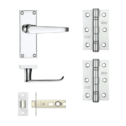 Project Door Latch + Hinge Pack - Polished Chrome