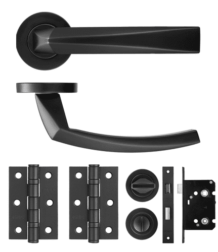 RM010PCB - Black Bathroom Door Kit