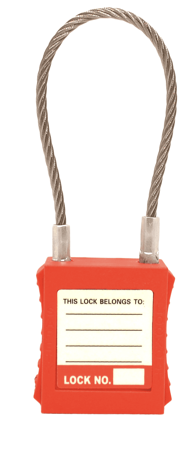 Safety Lockout Tagout Padlock with Wire Shackle