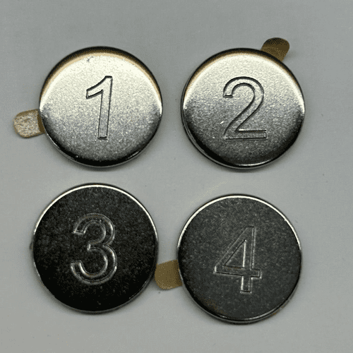Self Adhesive Engraved Door Numbers - 20mm Steel Disc 3M Adhesive