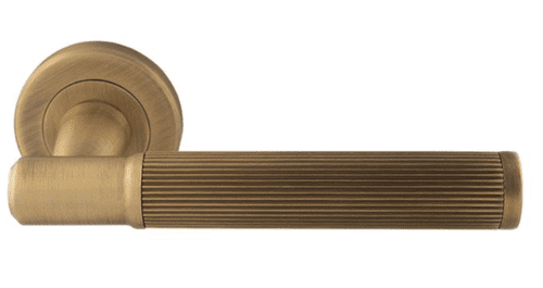 Serozzetta Image Lines Lever On Round Rose - SZM270AB - Antique Brass