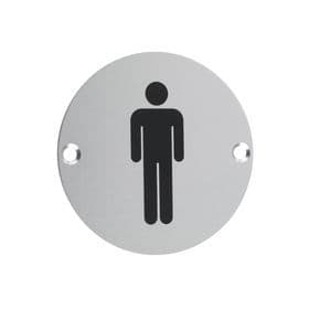 Sex Symbol Toilet Sign - Male - Satin Stainless Steel