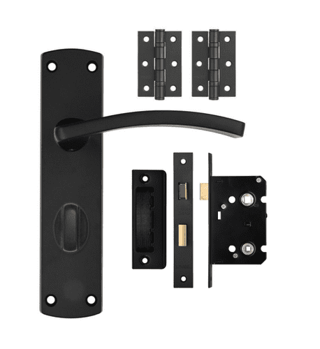 Toledo Black Bathroom Door Kit