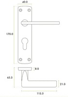 Toledo Lever On Euro Backplate - ZPA031EP-MB