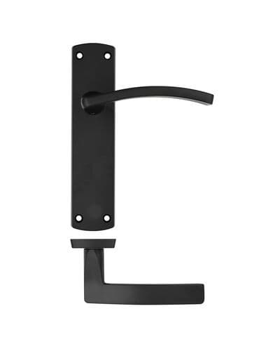 Toledo Lever On Latch Plate - Matt Black - ZPA032-MB