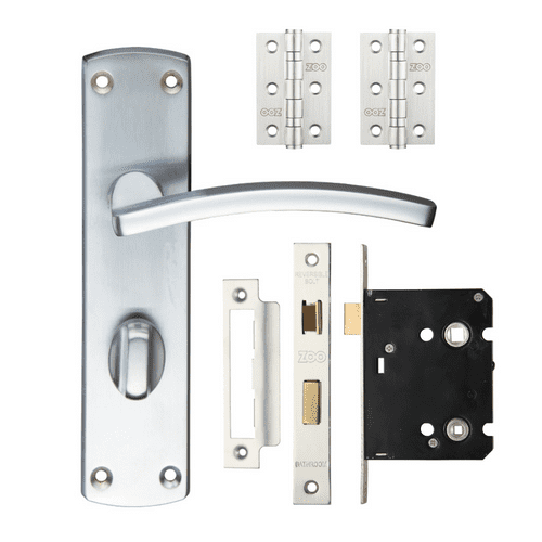 Toledo Satin Bathroom Door Kit