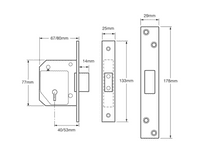 Union C-Series 3G114E 5 Lever BS Deadlock