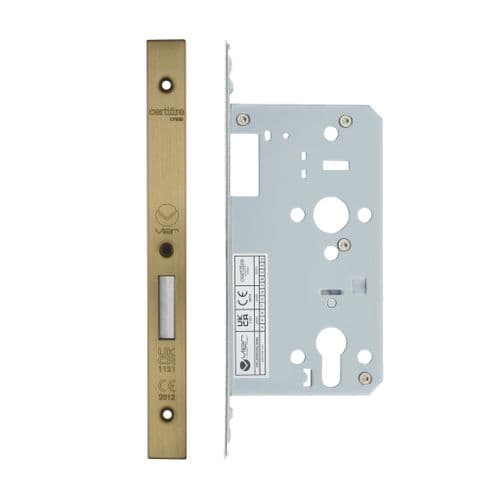 VDL0060-AB - DIN euro deadlock - backset 60mm - antique brass