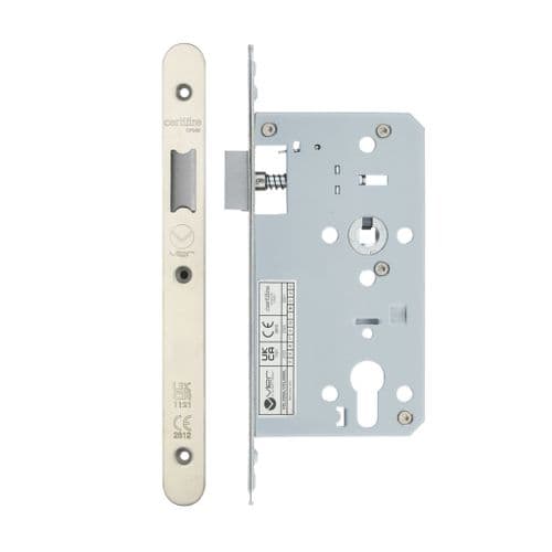 VDL0060-L-R-SSS- DIN latch- backset 60mm - radius- satin stainless steel